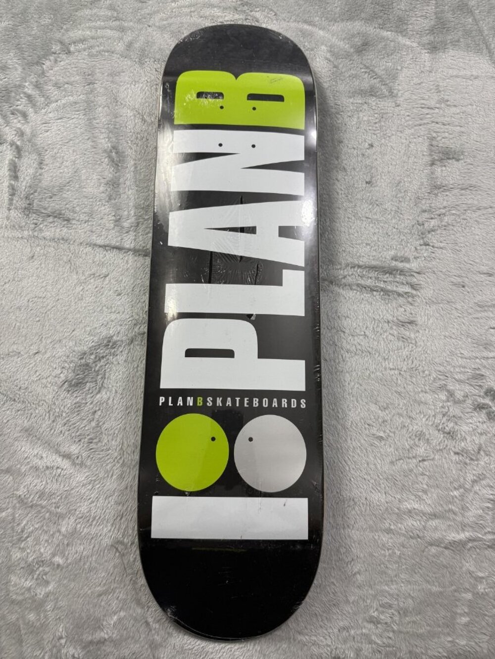 New Plan B Logo Skateboard Deck Black White Green Street Skate Art Graphic 8.25